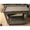 Image 1 : RUBBERMAID 2-TIER SERVICE CART ON CASTORS- GREY