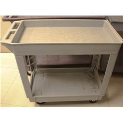 RUBBERMAID 2-TIER SERVICE CART ON CASTORS-LIGHT