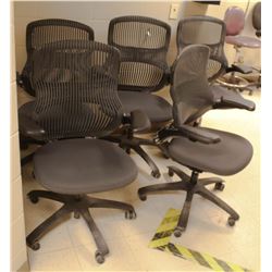 5 ADJUSTABLE OFFICE CHAIRS