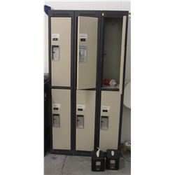 GROUP OF 6 HALF-SIZE LOCKERS