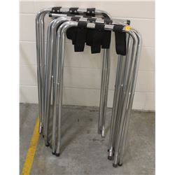 LOT OF 4 COMMERCIAL CHROME PLATTER STANDS