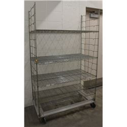 3-TIER CHROME-WIRE COMMERCIAL STORAGE RACK W/