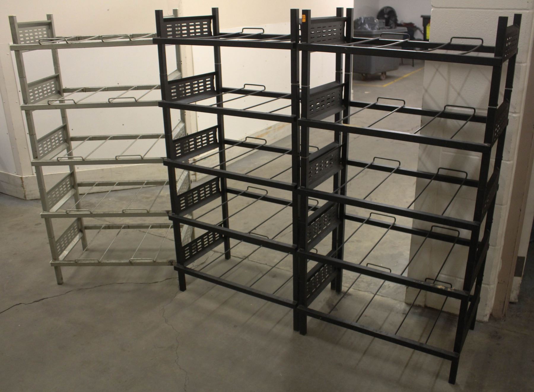 3 COMMERCIAL SODA FOUNTAIN CANNISTER STORAGE RACKS