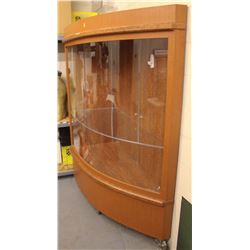 WOODEN CORNER GLASS DISPLAY SHELF