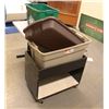 Image 1 : WOOD CART ON CASTORS & 6 ASSORTED SIZE BINS &