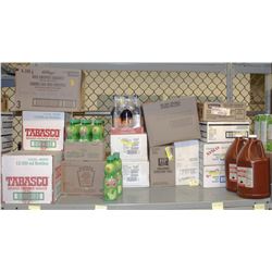 SHELF OF ASSORTED FOOD PRODUCTS