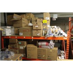 2 SHELFS OF ASSORTED DISPOSABLE FOOD CONTAINERS &