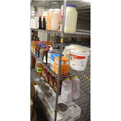 4 SHELF OF ASSORTED FOOD PRODUCTS