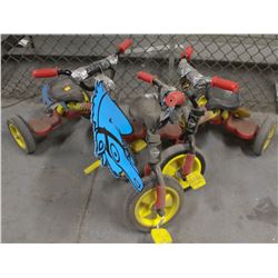 LOT OF 3 KDAY USED TOOLIN' ROUND TRICYCLES