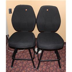 LOT OF 2 BLACK FABRIC CASINO CHAIRS