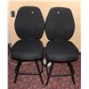Image 1 : LOT OF 2 BLACK FABRIC CASINO CHAIRS