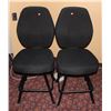 Image 1 : LOT OF 2 BLACK FABRIC CASINO CHAIRS