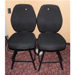 LOT OF 2 BLACK FABRIC CASINO CHAIRS