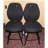Image 1 : LOT OF 2 BLACK FABRIC CASINO CHAIRS