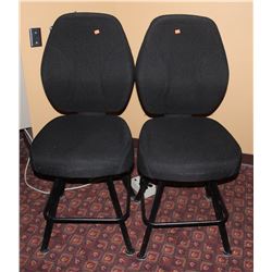 LOT OF 2 BLACK FABRIC CASINO CHAIRS
