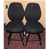Image 1 : LOT OF 2 BLACK FABRIC CASINO CHAIRS