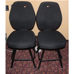 LOT OF 2 BLACK FABRIC CASINO CHAIRS