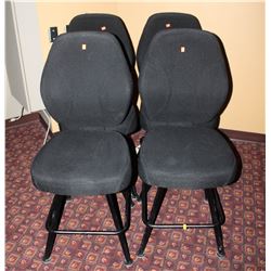 LOT OF 4 BLACK FABRIC CASINO CHAIRS