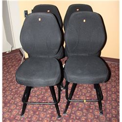 LOT OF 4 BLACK FABRIC CASINO CHAIRS