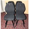 Image 1 : LOT OF 4 BLACK FABRIC CASINO CHAIRS