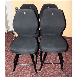 LOT OF 4 BLACK FABRIC CASINO CHAIRS