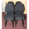 Image 1 : LOT OF 4 BLACK FABRIC CASINO CHAIRS