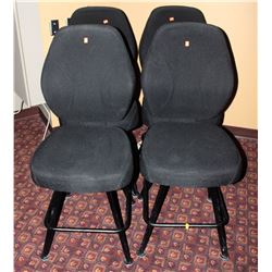 LOT OF 4 BLACK FABRIC CASINO CHAIRS