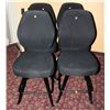 Image 1 : LOT OF 4 BLACK FABRIC CASINO CHAIRS