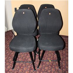 LOT OF 4 BLACK FABRIC CASINO CHAIRS