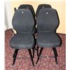 Image 1 : LOT OF 4 BLACK FABRIC CASINO CHAIRS