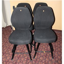 LOT OF 4 BLACK FABRIC CASINO CHAIRS