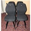 Image 1 : LOT OF 4 BLACK FABRIC CASINO CHAIRS