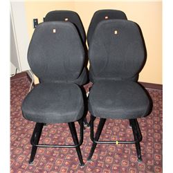 LOT OF 4 BLACK FABRIC CASINO CHAIRS