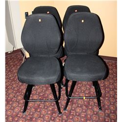LOT OF 4 BLACK FABRIC CASINO CHAIRS