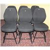 Image 1 : LOT OF 6 BLACK FABRIC CASINO CHAIRS