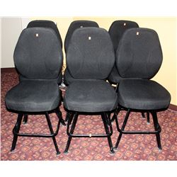 LOT OF 6 BLACK FABRIC CASINO CHAIRS