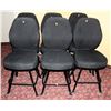 Image 1 : LOT OF 6 BLACK FABRIC CASINO CHAIRS