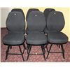 Image 1 : LOT OF 6 BLACK FABRIC CASINO CHAIRS