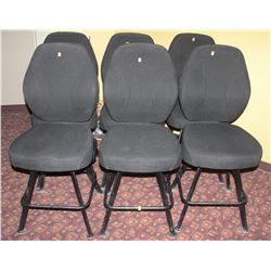 LOT OF 6 BLACK FABRIC CASINO CHAIRS