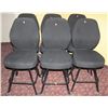 Image 1 : LOT OF 6 BLACK FABRIC CASINO CHAIRS