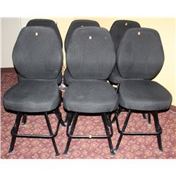 LOT OF 6 BLACK FABRIC CASINO CHAIRS