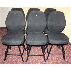 LOT OF 6 BLACK FABRIC CASINO CHAIRS