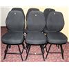 Image 1 : LOT OF 6 BLACK FABRIC CASINO CHAIRS