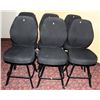 Image 1 : LOT OF 6 BLACK FABRIC CASINO CHAIRS