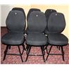 Image 1 : LOT OF 6 BLACK FABRIC CASINO CHAIRS
