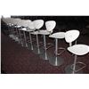 Image 1 : LOT OF 11 WHITE ADJUSTABLE BAR STOOLS W/ FOOTREST
