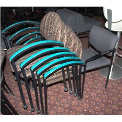 GROUP OF 6 PADDED RESTAURANT CHAIRS