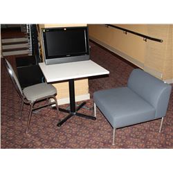 25" SHARP AQUOS TV, TABLE & 2 CHAIRS