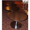 Image 1 : LOT OF 4 ROUND WOOD TOP TABLES W/ CHROME BASE