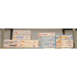 SHELF OF 13 ASSORTED REAMS OF PRINTING PAPER